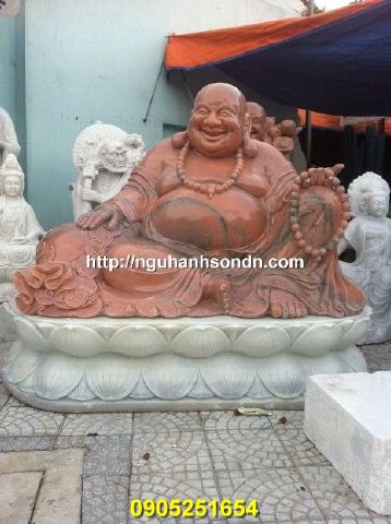 Tượng Phật di lặc đá hồng ấn độ 