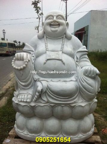Tượng phật di lặc đá cẩm thạch trắng