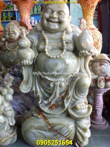 Tượng Thần Tài bằng đá ngọc onyx xanh