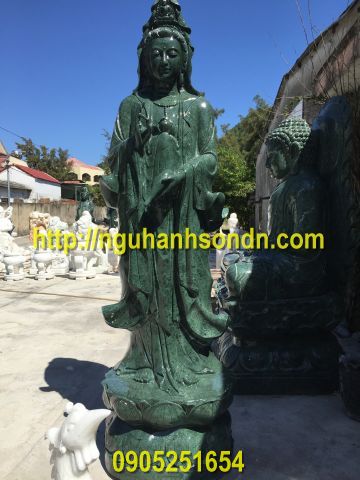 Phật quan âm đá xanh ngọc ấn độ