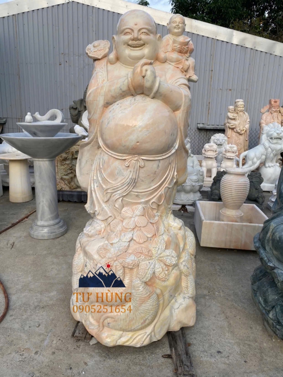 Tượng di lặc ngũ phúc đá cẩm thạch