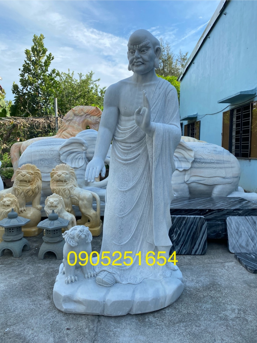 tượng la hán phục hổ đá cẩm thạch