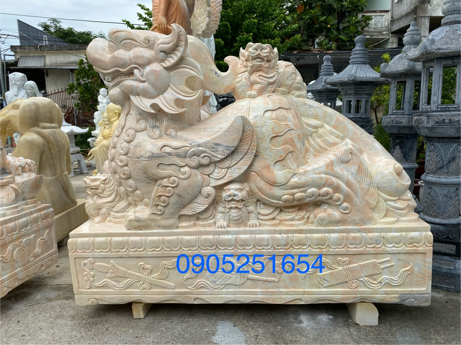 tượng tì hưu phong thủy đá cẩm thạch