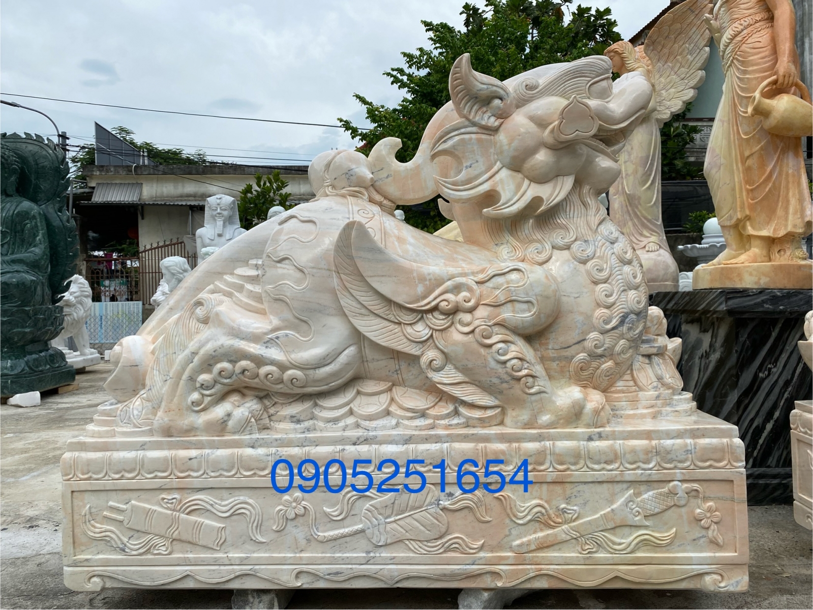 tượng tì hưu phong thủy đá cẩm thạch