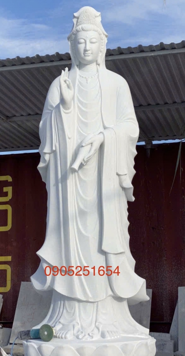Phật QUAN ÂM đá cẩm thạch nguyên khối