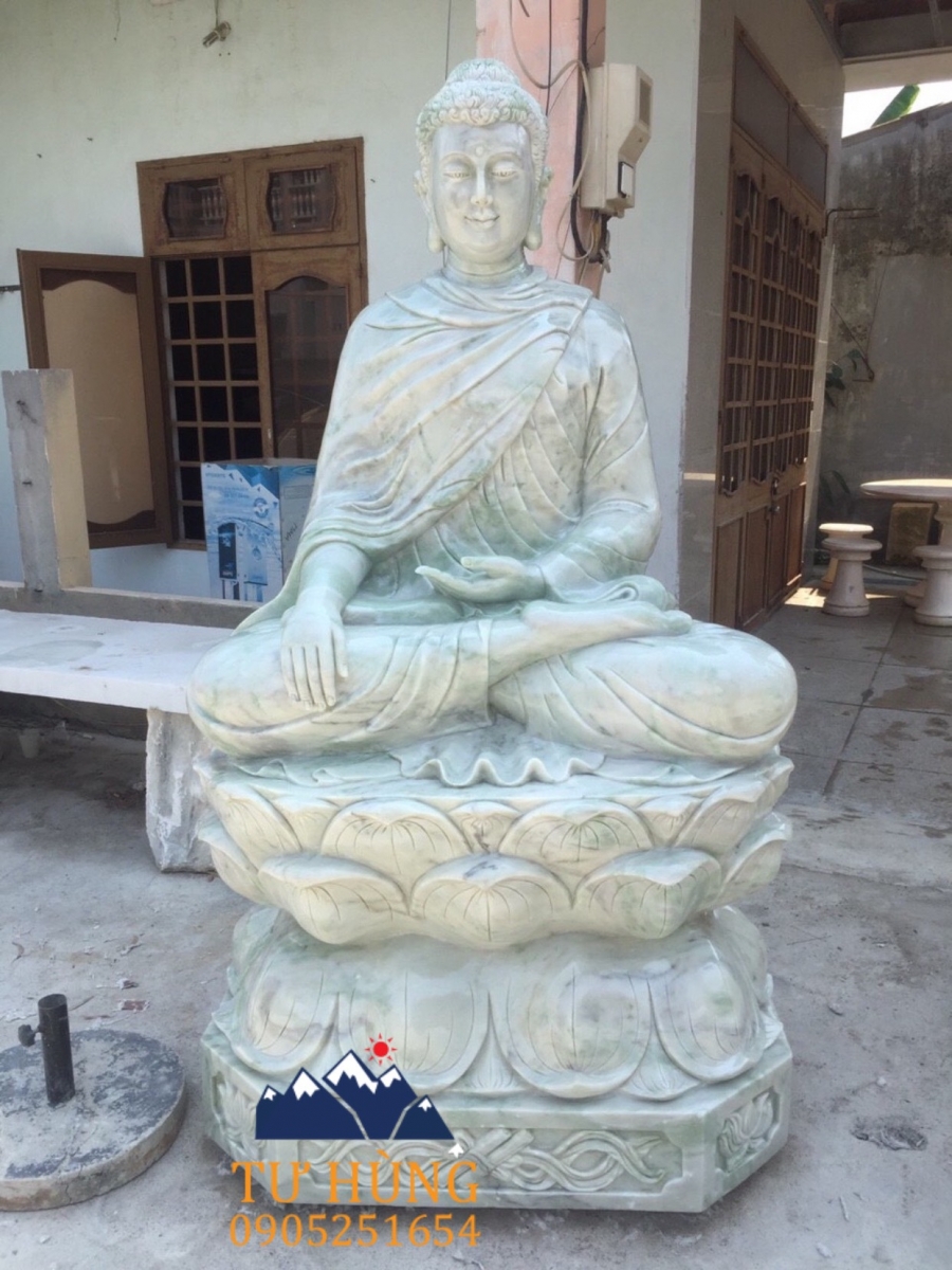 Tượng Phật Thích ca mâu ni đá cẩm thạch nguyên khối