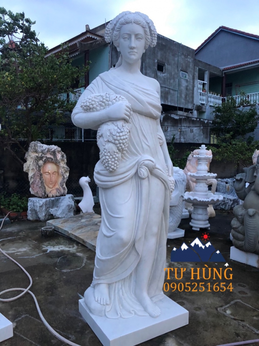 tượng cô gái đá cẩm thạch
