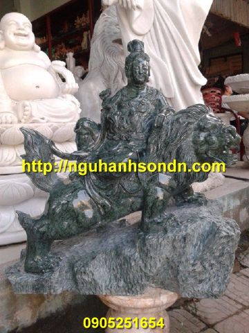Tượng văn thù phổ hiền đá xanh ấn độ